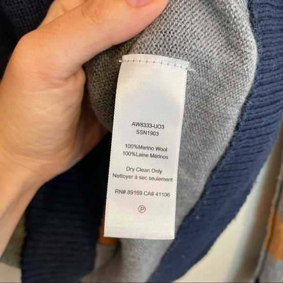 ATM Merino Wool Striped Multicolor Sweater S - Picture 7 of 12